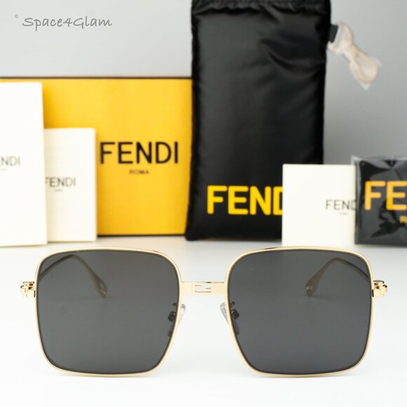 Fendi Women Sunglasses Endura Gold Smoke Square FE40123U BAGUETTE 30A BRAND NEW main image 6